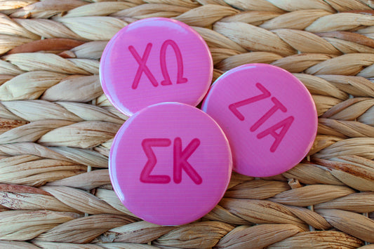 Pink Greek Letter Sorority Pin