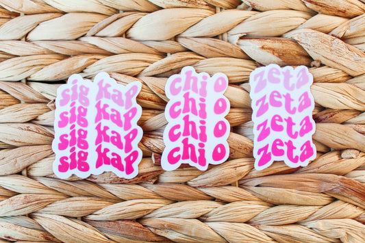 Pink Sorority Stickers